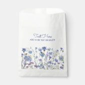 Blauw Aquarel Wilde Bloemenwei Bedankzakje (Voorkant)
