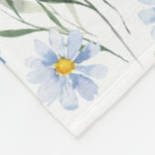 Blauw Aquarel Wilde Bloemenwei Naam Fleece Deken (Hoek)