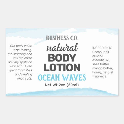 Blauw aquarel Wraparound Product Label (Voorkant)