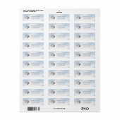 Blauw Aquarel Zeeschelp Strand Bruiloft Etiket (Full Sheet)