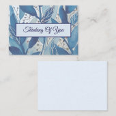 Blauw aquarelblad dat aan je denkt notitiekaartje (Voorkant / Achterkant)