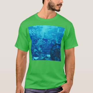 Blauw aquarium t-shirt
