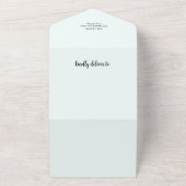 Blauw Arabisch & Engels Alles in één bruiloft uitn All In One Uitnodiging (Buitenkant)