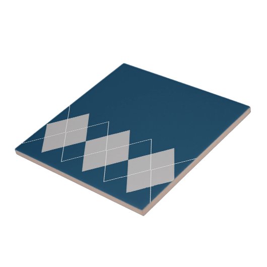 blauw arglisvormig patroon tegeltje (Zijkant)