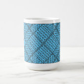 BLAUW ARGYLE BREISEL Hoge Witte Mok + Tekst (Center)