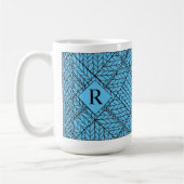 BLAUW ARGYLE BREISEL Hoge Witte Mok + Tekst (Links)