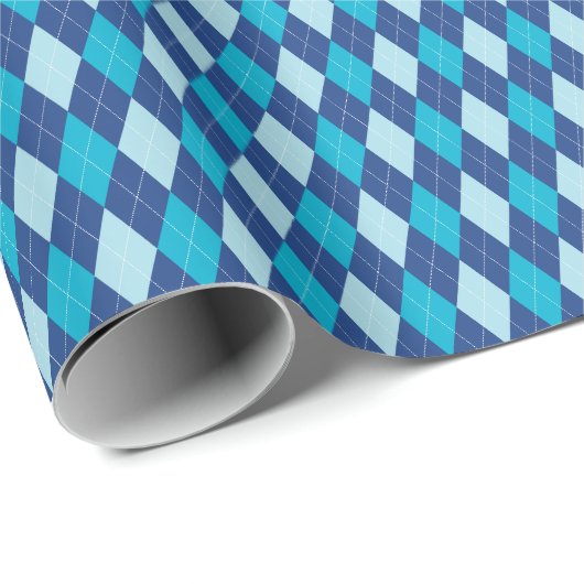 Blauw Argyle-cadeaupapier Cadeaupapier (Rol Hoek)