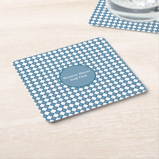 Blauw Argyle Golf Patroon  Kartonnen Onderzetters (Schuin)