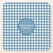 Blauw Argyle Golf Patroon  Kartonnen Onderzetters (Voorkant)