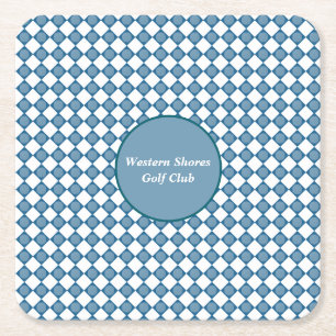 Blauw Argyle Golf Patroon Kartonnen Onderzetters