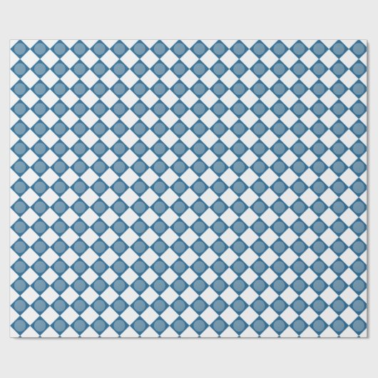 Blauw Argyle Golfpatroon Inpakpapier (Vlak)