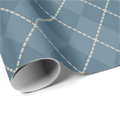 Blauw Argyle Inpakpapier (Rol Hoek)