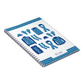 Blauw Argyle Patroon Items Foto Notitieboek (Rechterzijde)