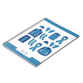 Blauw Argyle Patroon Items Foto Notitieboek (Linkerzijde)
