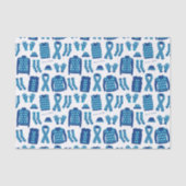 Blauw Argyle Patroon Items Weefselpapier Tissuepapier (Voorkant)