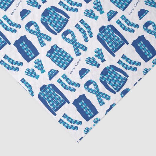 Blauw Argyle Patroon Items Weefselpapier Tissuepapier (Detail)
