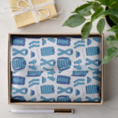 Blauw Argyle Patroon Items Weefselpapier Tissuepapier (Geschenk)