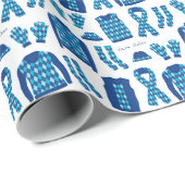Blauw argyle-patroonartikelen die papier verpakken (Rol Hoek)