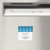 Blauw Argyle Save the Date-magneet Magneet (Insitu (Vaatwasser))