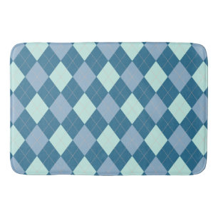 Blauw Argyle Vintage Patroon Badmat