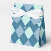 Blauw Argyle Vintage Patroon Bedankdoosjes (Voorkant Zijde)