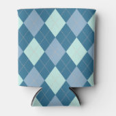 Blauw Argyle Vintage Patroon Blikjeskoeler (Voorkant)