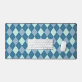 Blauw Argyle Vintage Patroon Bureaumat (Keyboard & Muis)