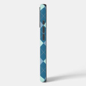 Blauw Argyle Vintage Patroon Case-Mate iPhone Case (Achterkant / Links)