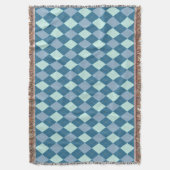 Blauw Argyle Vintage Patroon Deken (Voorkant Verticaal)