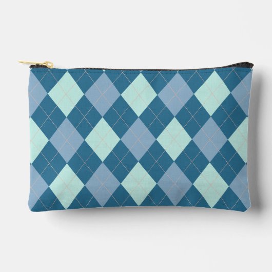 Blauw Argyle Vintage Patroon Etui (Voorkant)