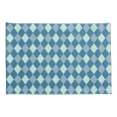 Blauw Argyle Vintage Patroon Kussensloop (Achterkant-Rechts)