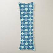 Blauw Argyle Vintage Patroon Lichaamskussen (Voorkant Verticaal)