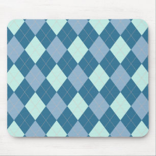 Blauw Argyle Vintage Patroon Muismat