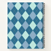 Blauw Argyle Vintage Patroon Notitieboek (Achterkant)
