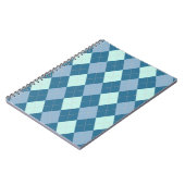 Blauw Argyle Vintage Patroon Notitieboek (Linkerzijde)
