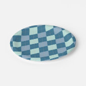 Blauw Argyle Vintage Patroon Papieren Bordje (Gekanteld)