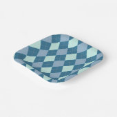 Blauw Argyle Vintage Patroon Papieren Bordje (Gebogen)