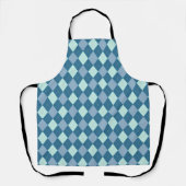 Blauw Argyle Vintage Patroon Schort (Voorkant)