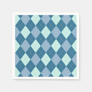 Blauw Argyle Vintage Patroon Servet