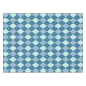 Blauw Argyle Vintage Patroon Tafelkleed (Voorkant (Horizontaal))