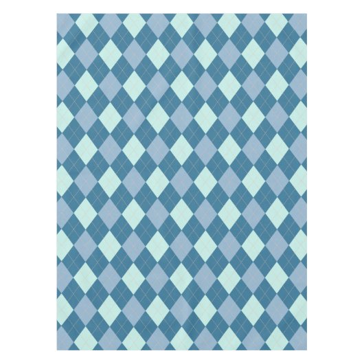 Blauw Argyle Vintage Patroon Tafelkleed (Voorkant)