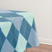 Blauw Argyle Vintage Patroon Tafelkleed (Voorbeeld)