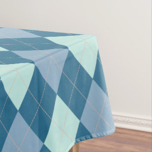 Blauw Argyle Vintage Patroon Tafelkleed