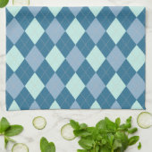 Blauw Argyle Vintage Patroon Theedoek (Gevouwen)