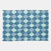 Blauw Argyle Vintage Patroon Theedoek (Horizontaal)
