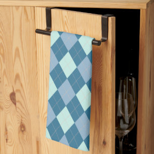 Blauw Argyle Vintage Patroon Theedoek