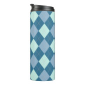 Blauw Argyle Vintage Patroon Thermosbeker (Geroteerd rechts)