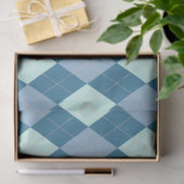 Blauw Argyle Vintage Patroon Tissuepapier (Geschenk)