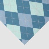 Blauw Argyle Vintage Patroon Tissuepapier (Detail)