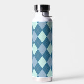 Blauw Argyle Vintage Patroon Waterfles (Links)